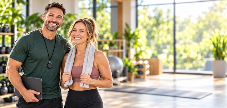 A trainer with a client who referred a friend