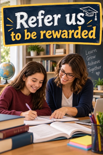 An instructor with a student whose family referred a friend