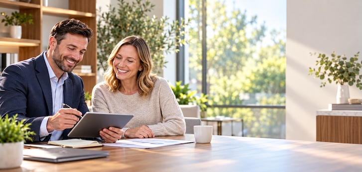 An advisor meeting a client who came through a referral